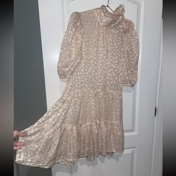 Sabina Musayev Brie Floral Burnout Dress with Large Bow 🪽 Medium NWOT - Picture 5 of 11